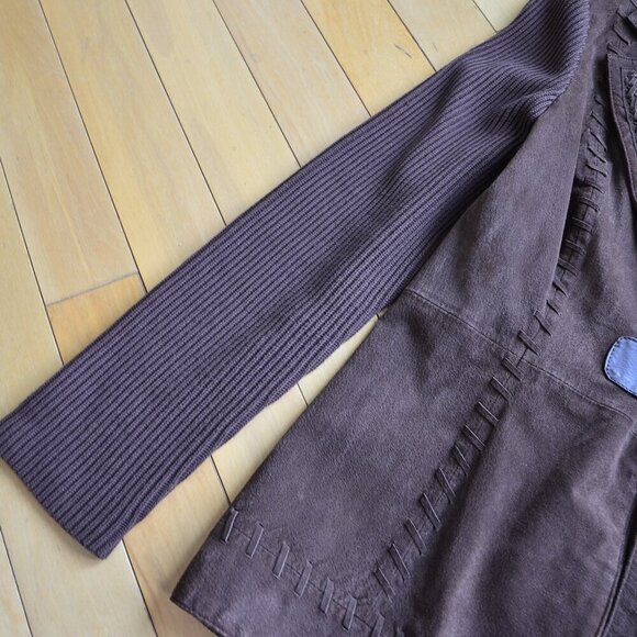 Nygard Brown Suede Leather Boho Horn Toggle Closure Jacket Size M 10-12 - Picture 5 of 13